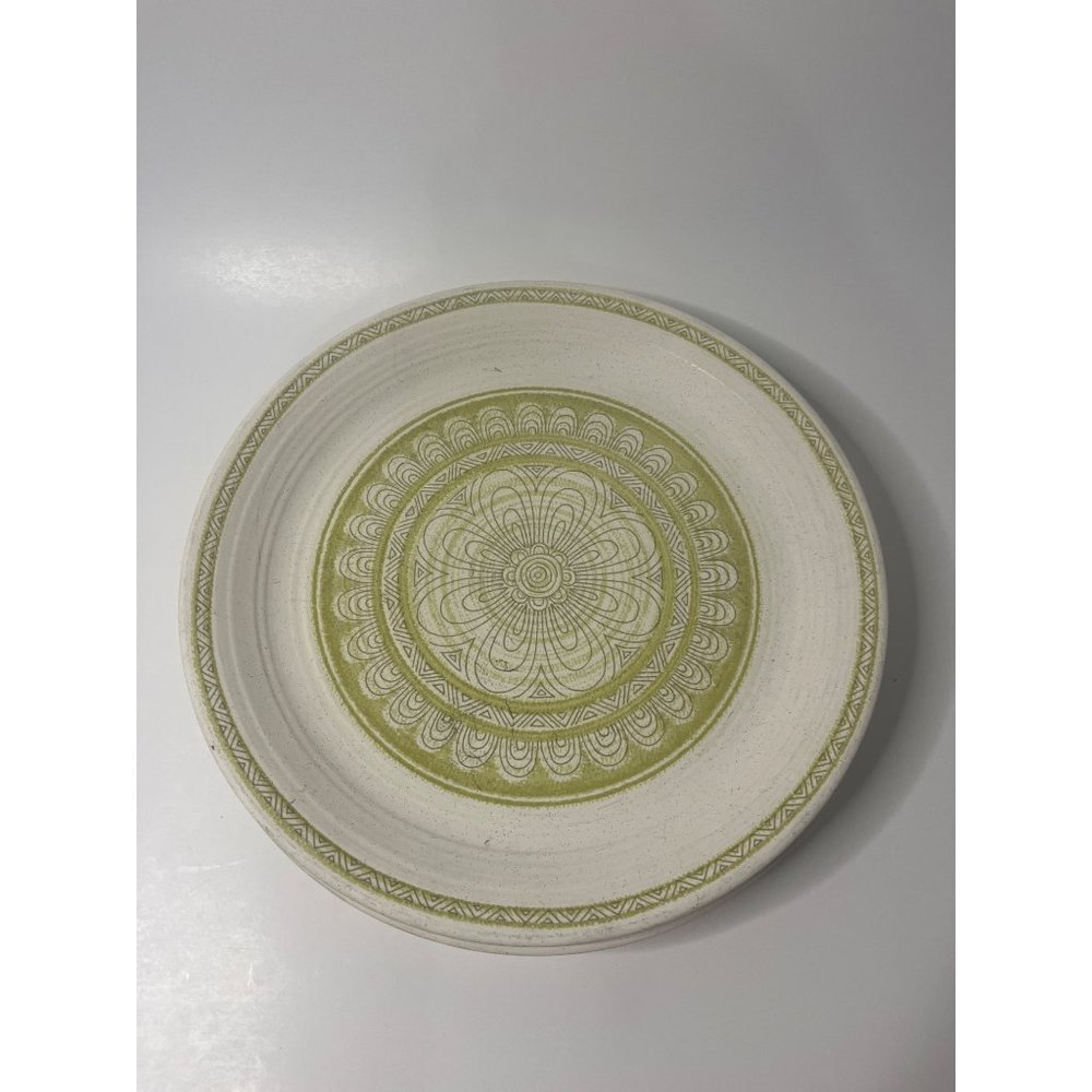 Set 3 Vintage Franciscan Green Hacienda Dinner Plates 10 7/8"